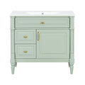 Freestanding Bathroom Vanity With Sink, Adjustable Shelf, Flip Drawer