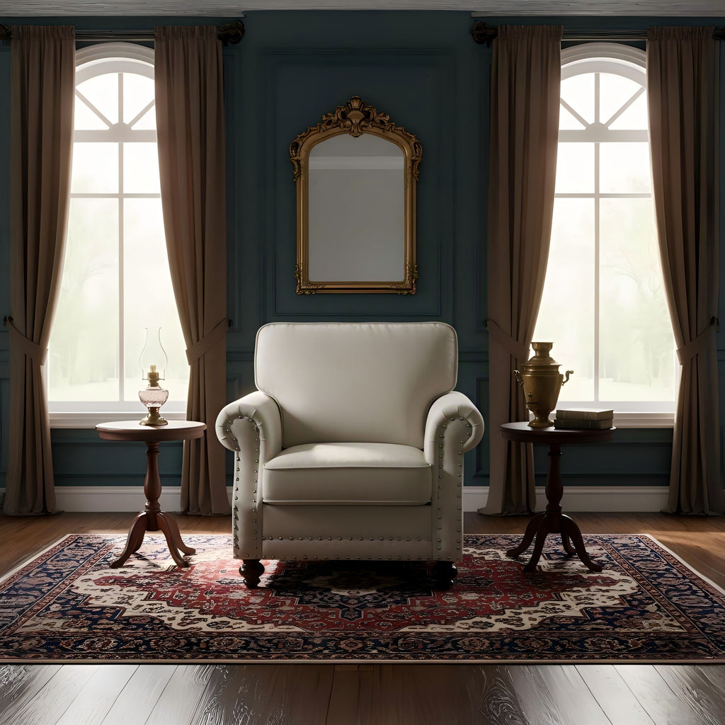 Upholstered Accent Armchair With Turned Legs For Living Room