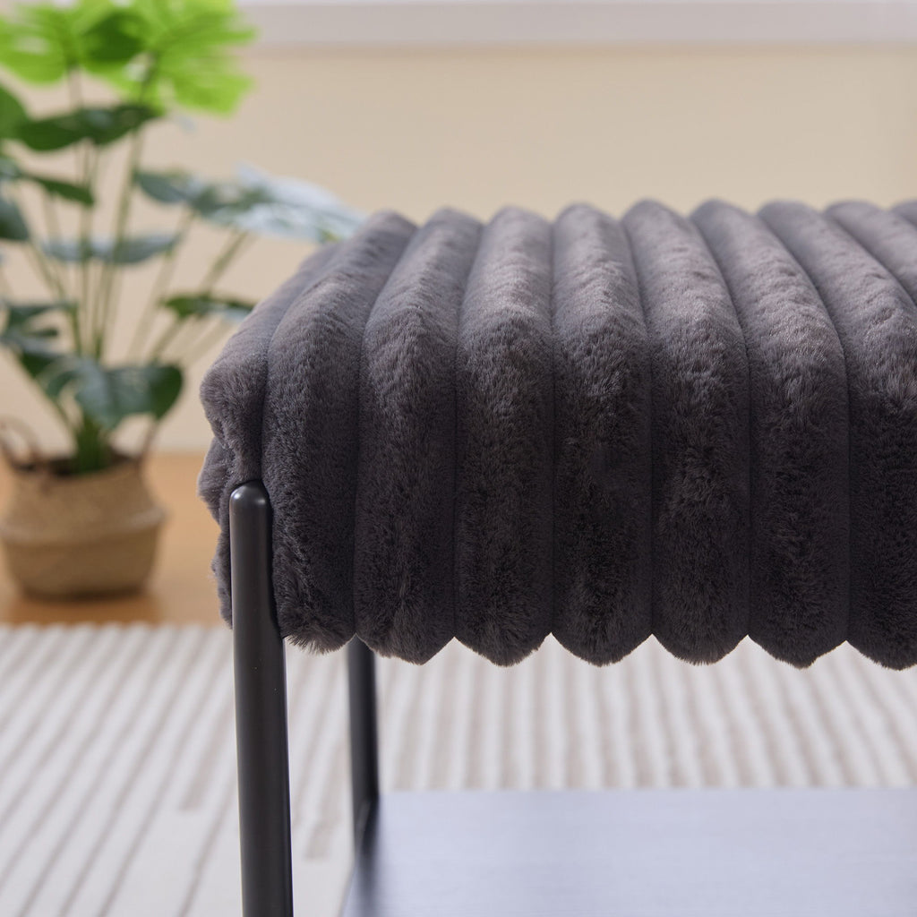 Upholstered Ottoman Coffee Table Foot Rest With Open Storage
