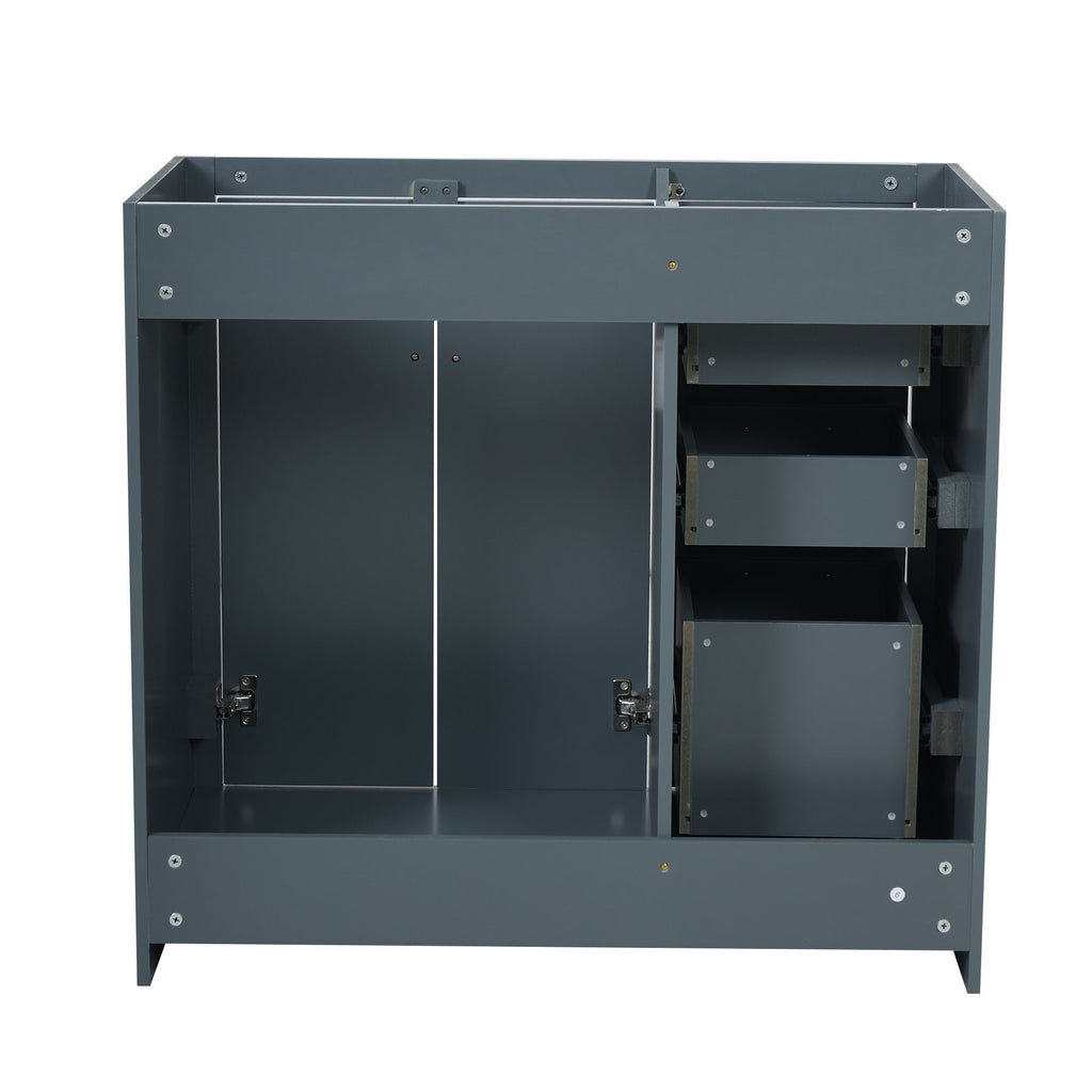 Retro Style Bathroom Vanity, 3 Drawers & Soft Closing Doors