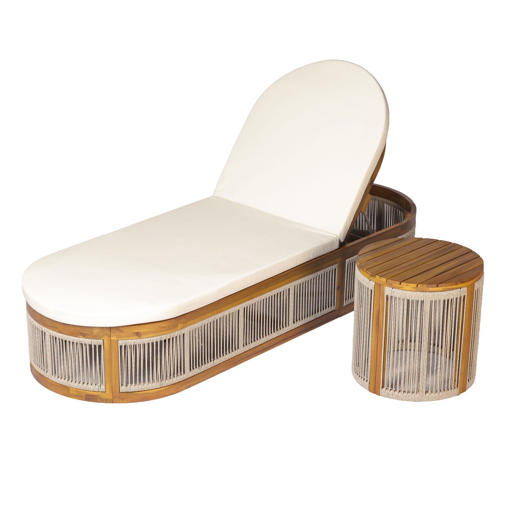 Chaise Lounge Set With 3 Position Adjustable