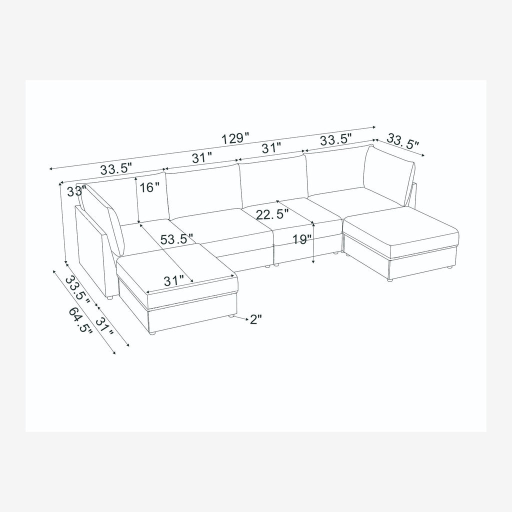 Reversible Modular Sectional With Custom Configuration And Premium Upholstery - Dark Green