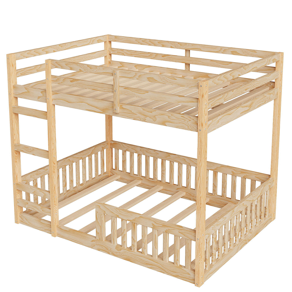 Stylish Bunk Bed With Ladder And Guardrails
