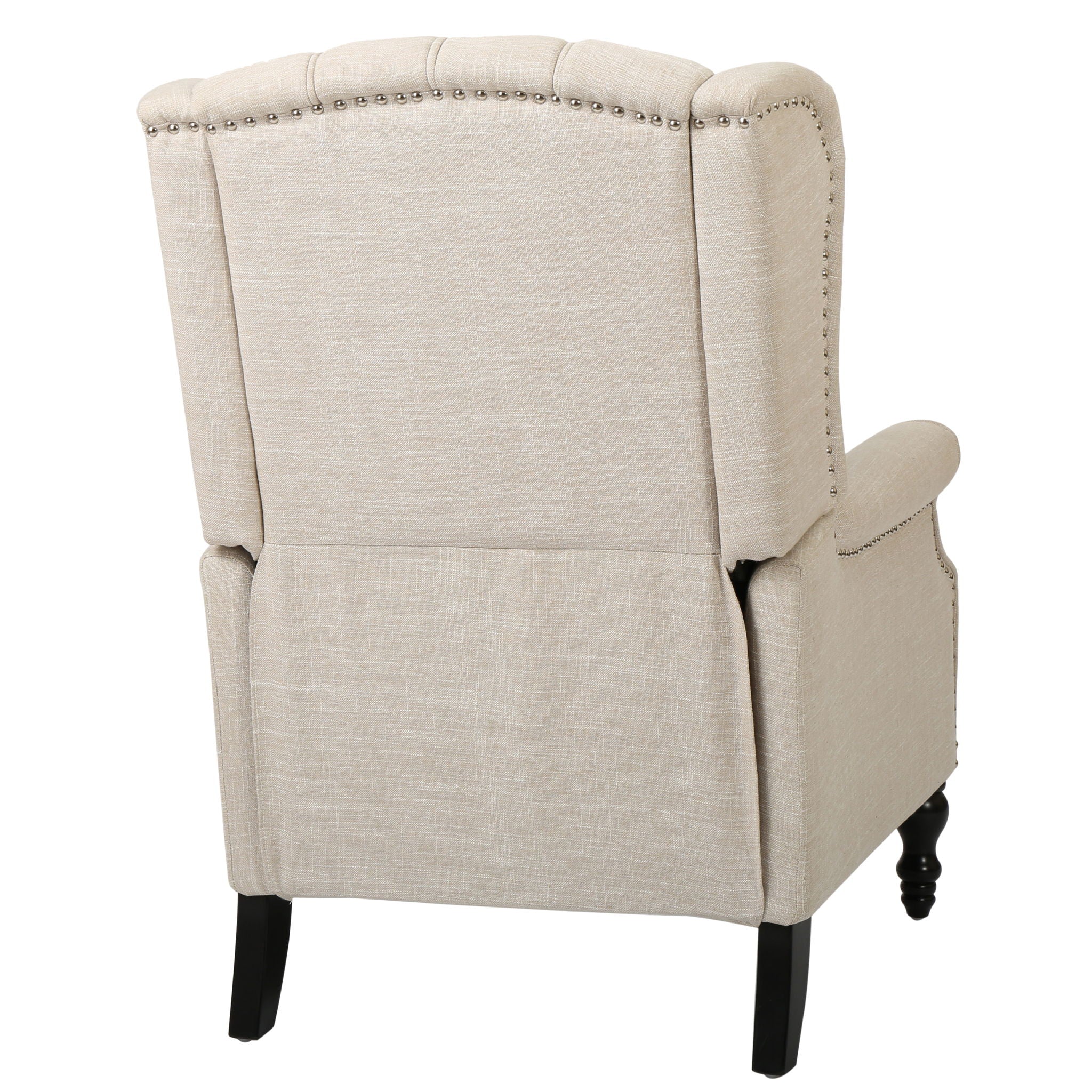 Armchair Recliner With Pushback Mechanism And Wingback Design