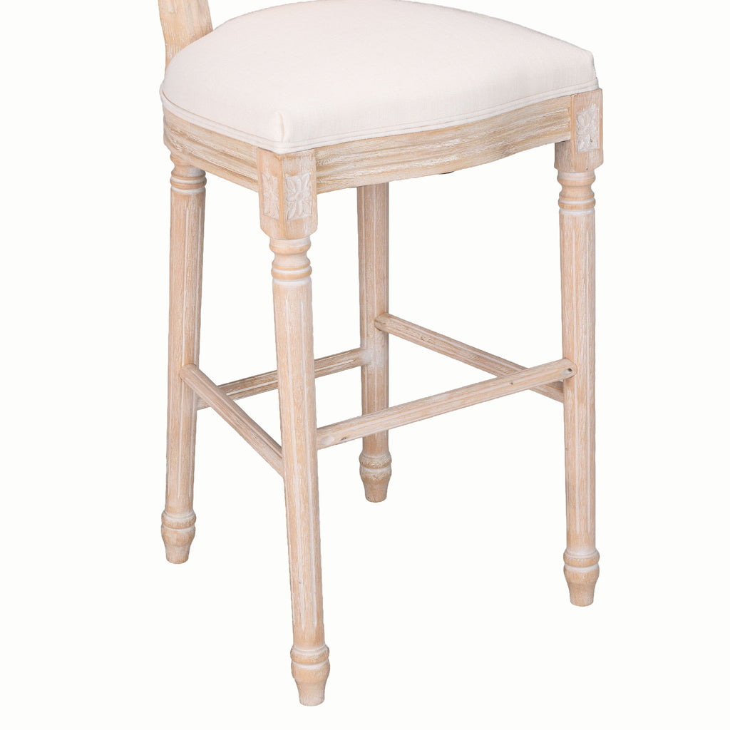 French Country Bar Chairs With Round Back (Set of 2)