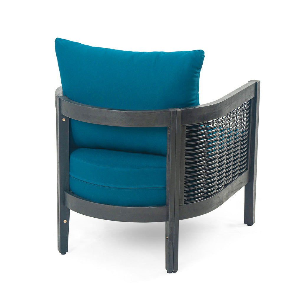 Outdoor Acacia Wood Club Chairs With Cushions
