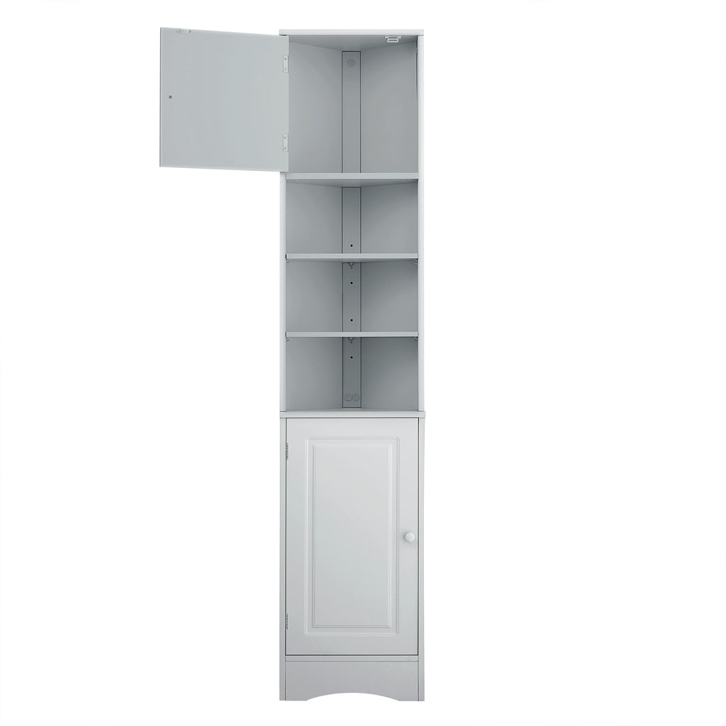 Multi Functional Corner Cabinet With Adjustable Shelves And 2 Doors