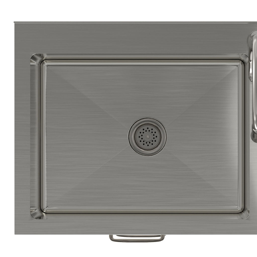 Darwin - Laundry Utility Sink And Cabinet With Dual Sinks, Pull Out Faucet - White