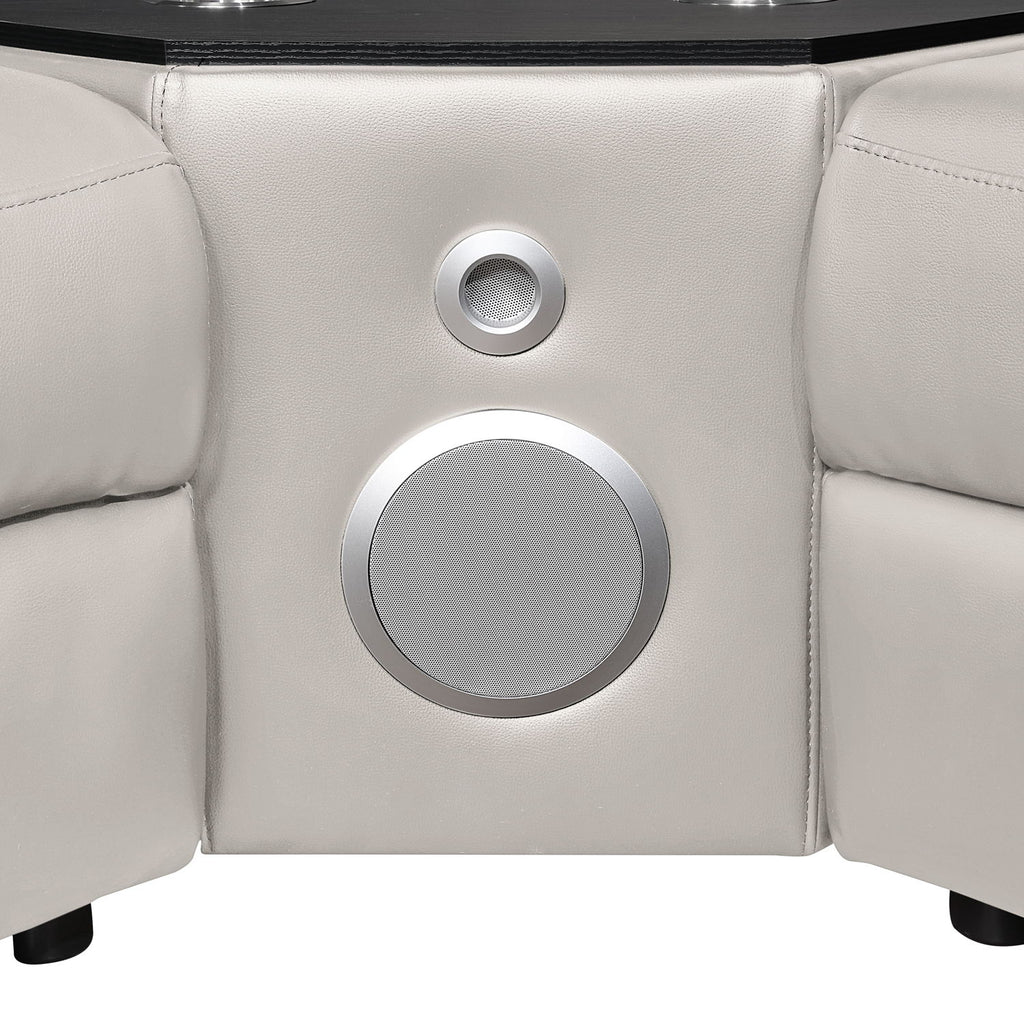 Nova - Sectional With Bluetooth Speaker, LED And Lifting Wine Cabinet