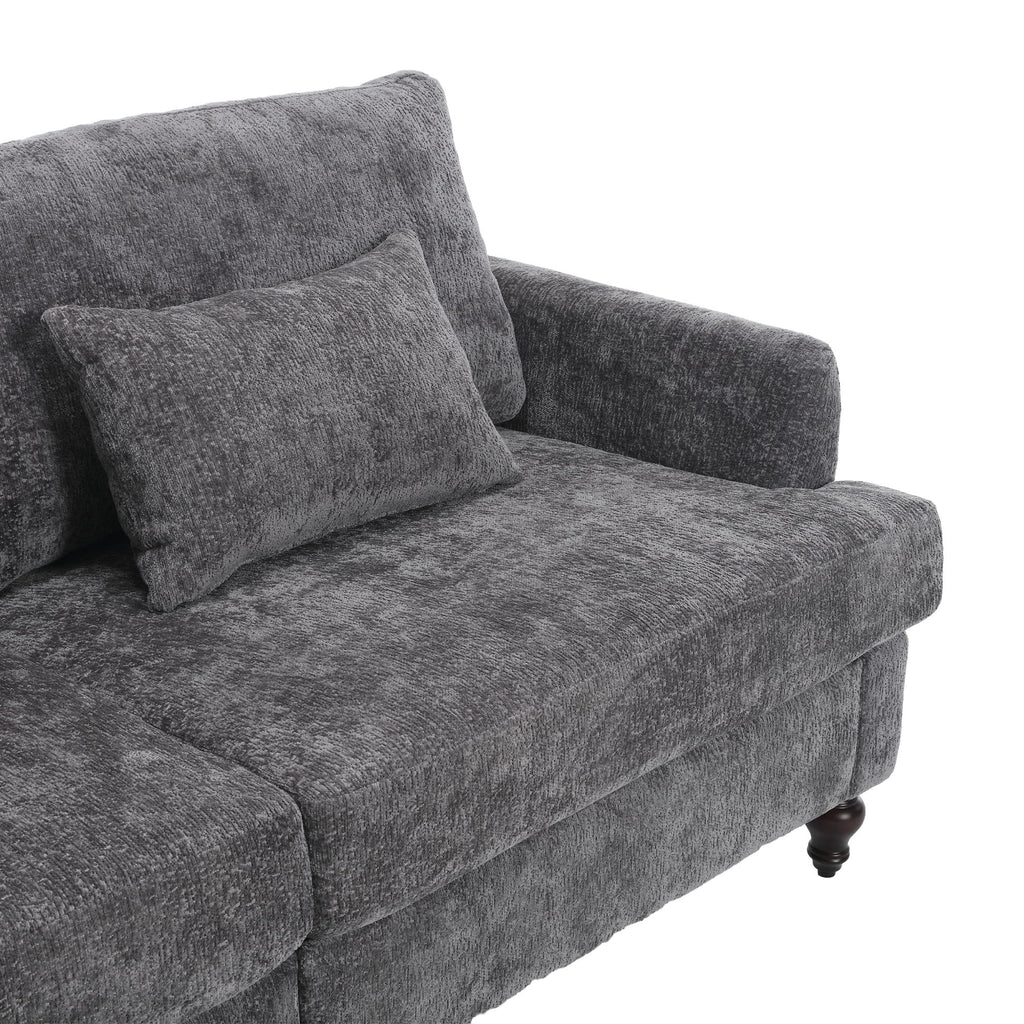 Mid Century Modern Fabric Loveseat Sofa, 2 Seat Upholstered Couch