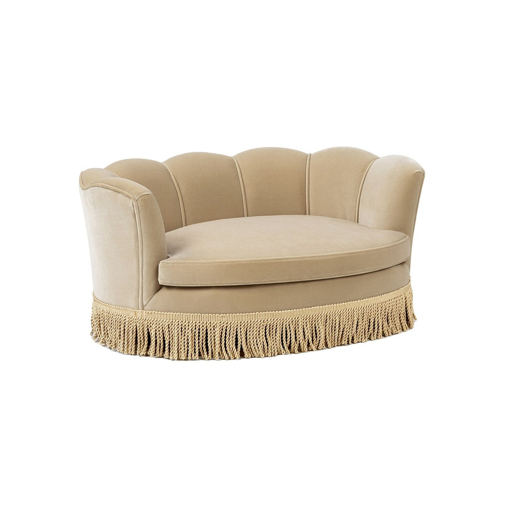 Clara - Medium Scalloped Pet Sofa Bed - Brown