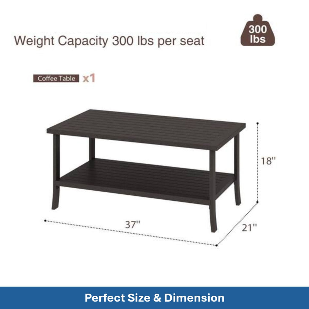 Patio Furniture Set With Coffee Table And Cushions For Backyard