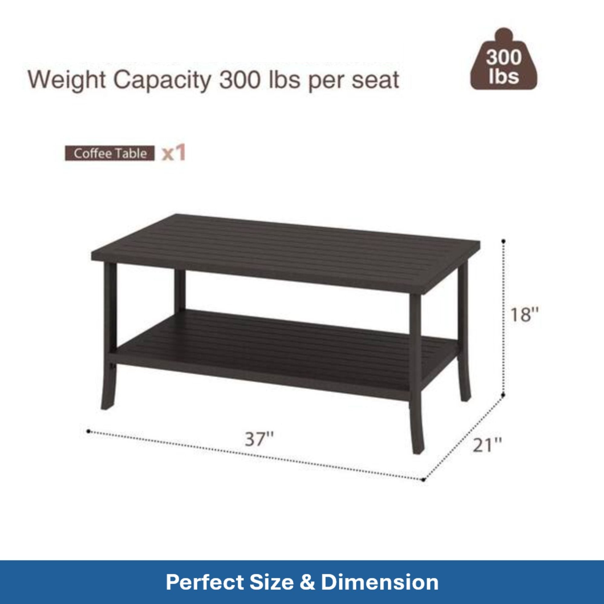 Patio Furniture Set With Coffee Table And Cushions For Backyard