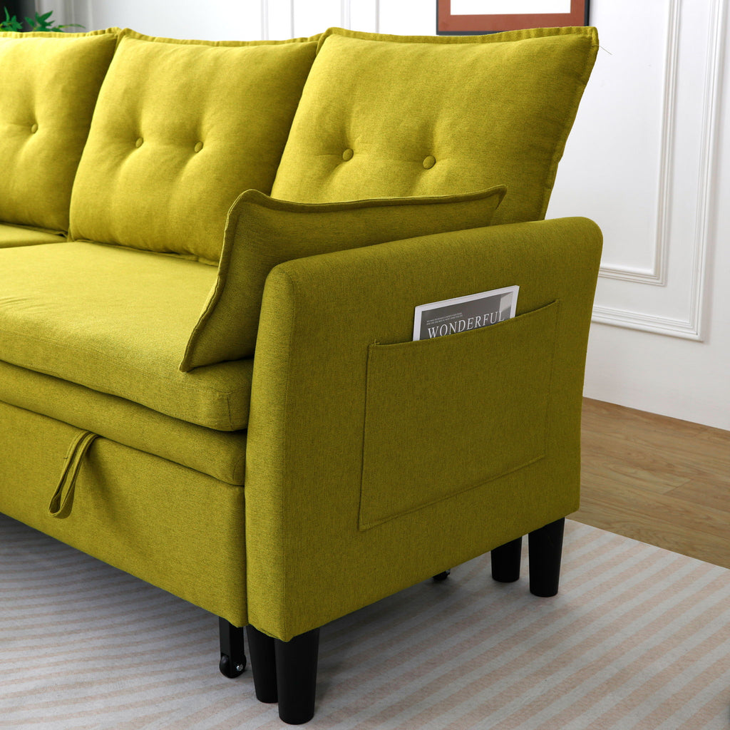 L-Shaped Reversible Chaise Sectional Sofa With Storage