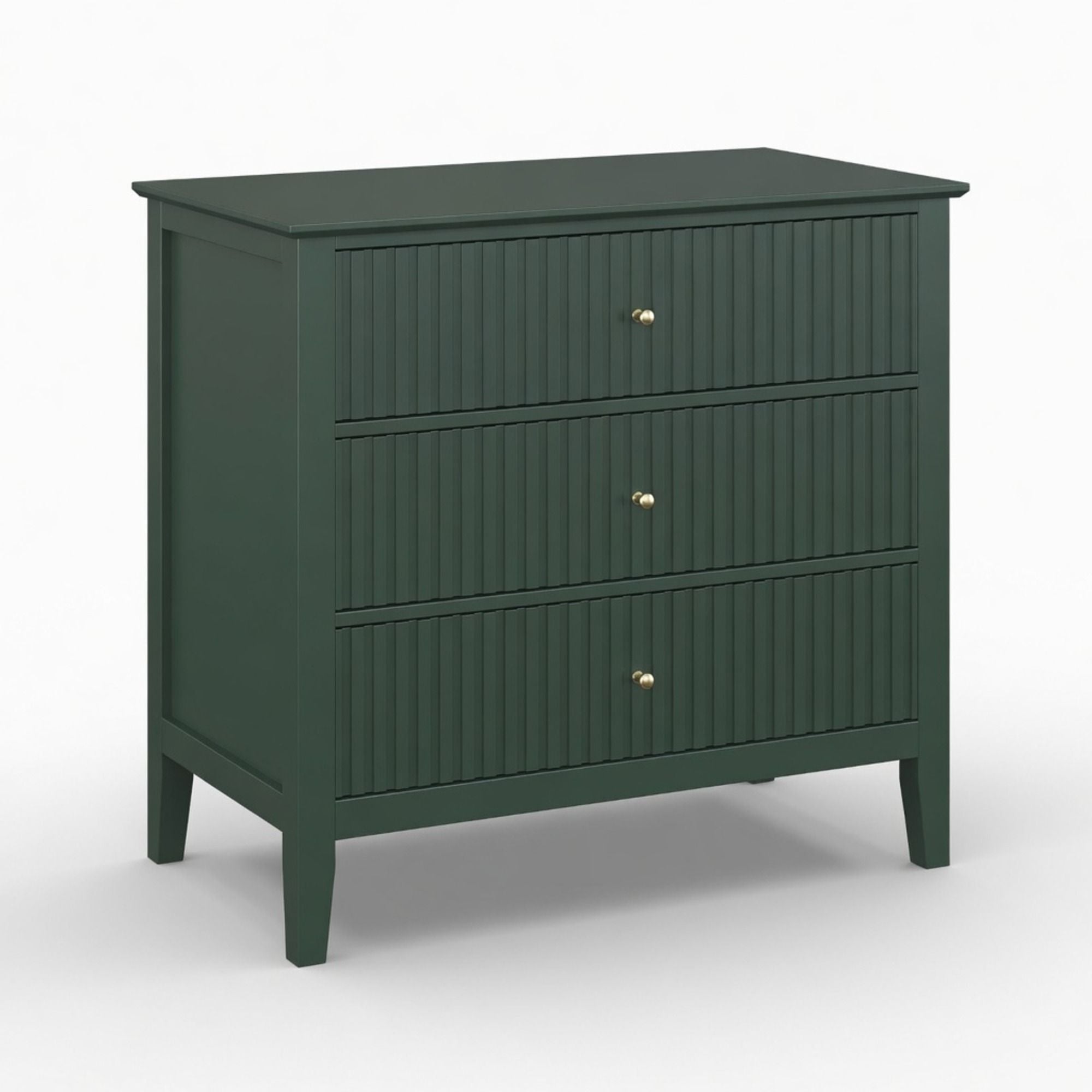 Fluted 3 Drawer Nightstand With Soft Close Slides