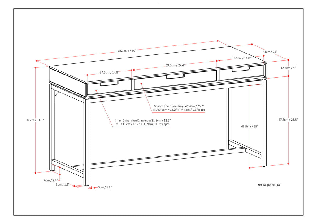 Banting - Desk - Walnut Brown
