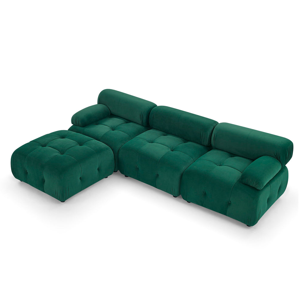 Modular Sectional Sofa, Button Tufted Design With Diy L-Shaped Layout, Reversible Ottoman