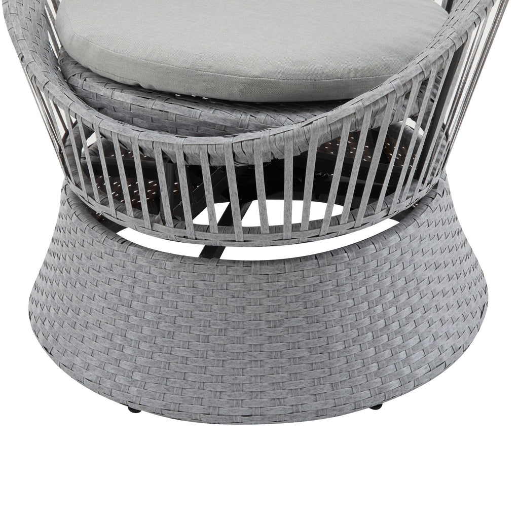 Modern Swivel Wicker Lounge Chair With Round Design