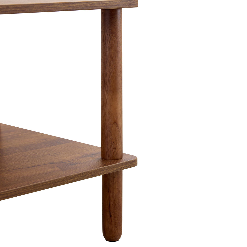 Modern 2 Tier Coffee Table With Open Storage Shelf For Living Room