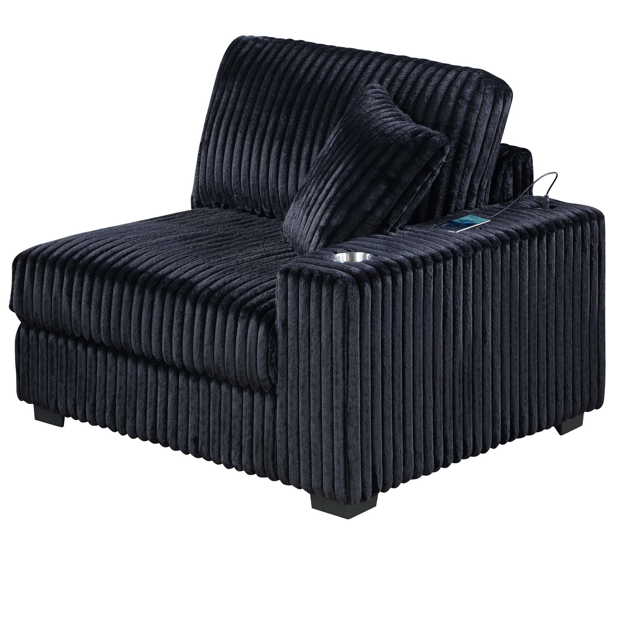 Contemporary Style Modular Sectional Sofa Set With USB, Cup Holder