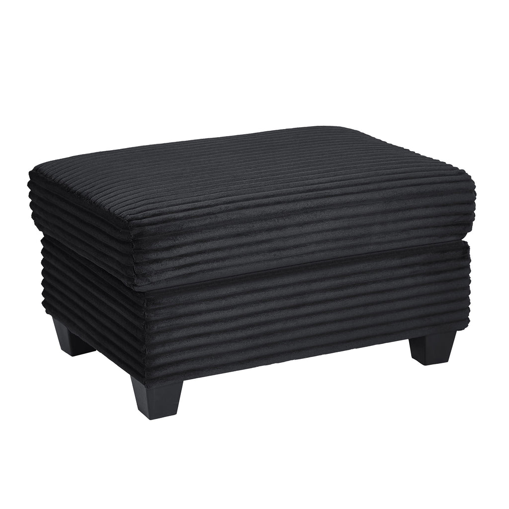 Upholstered U-Shaped Sectional Sofa With Movable Ottoman And Side Storage Pockets