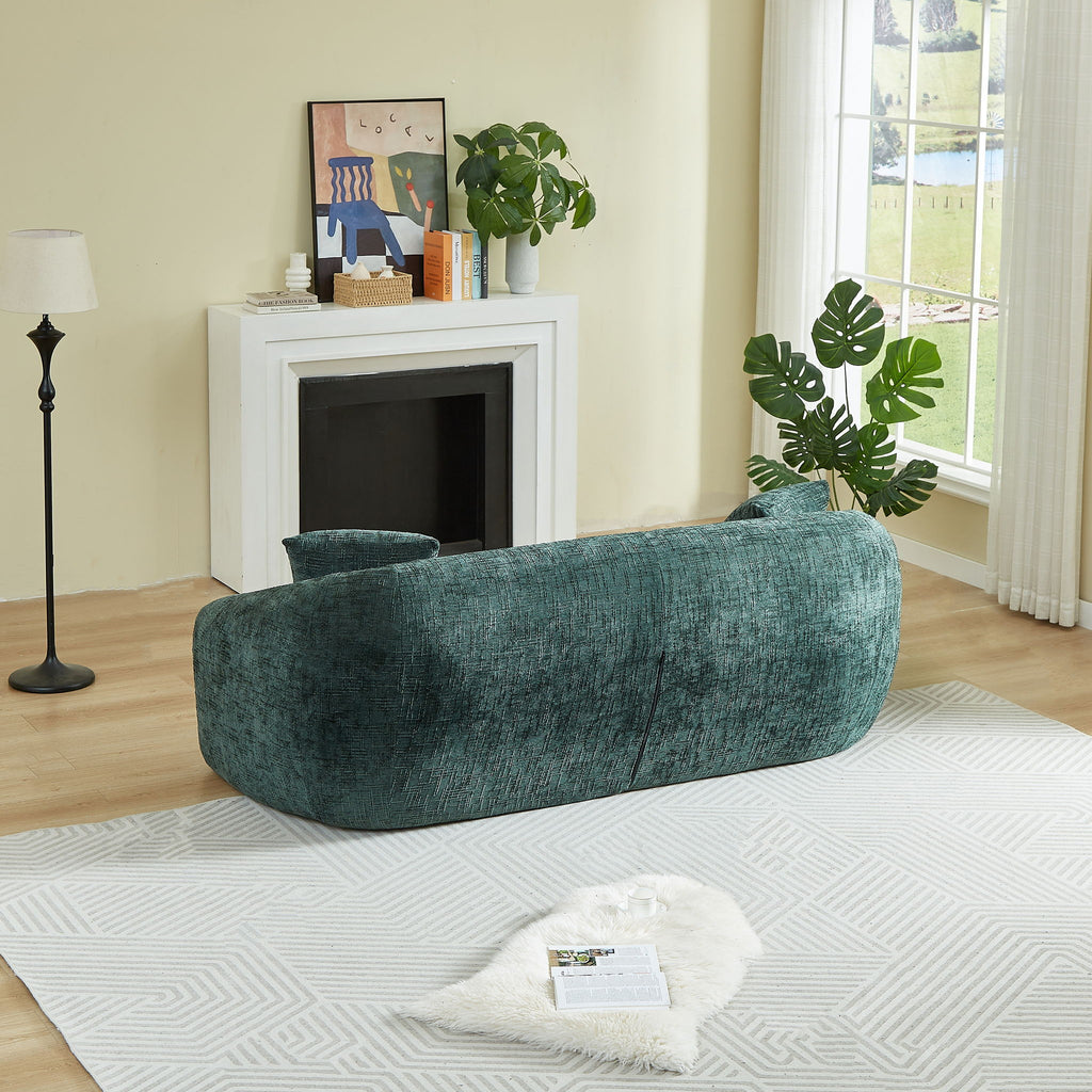 Curved Convertible Sofa, 2 In 1 Fold Out Bed With Pull Out Base And Deep Seat