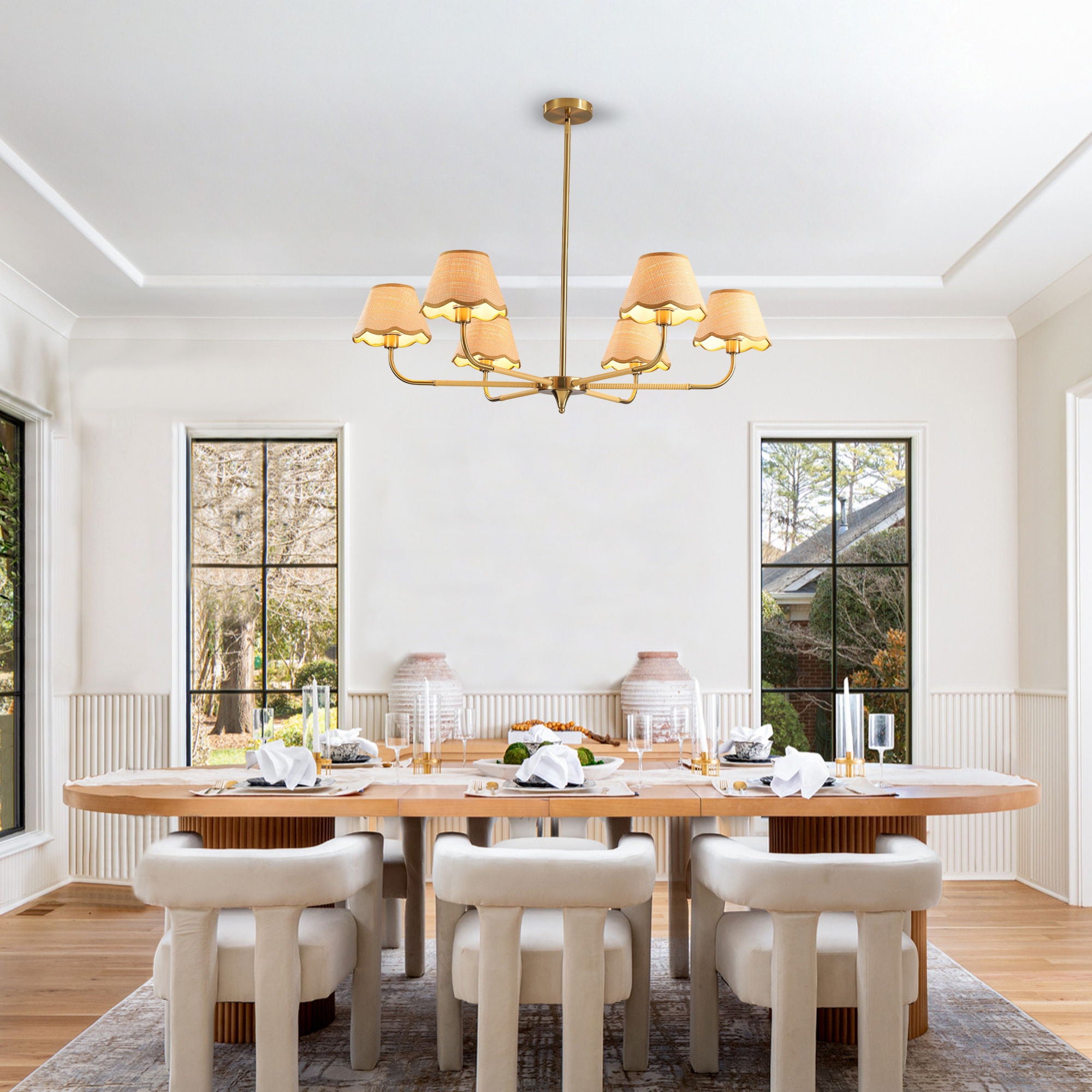 6 Lamp Chandelier - Golden
