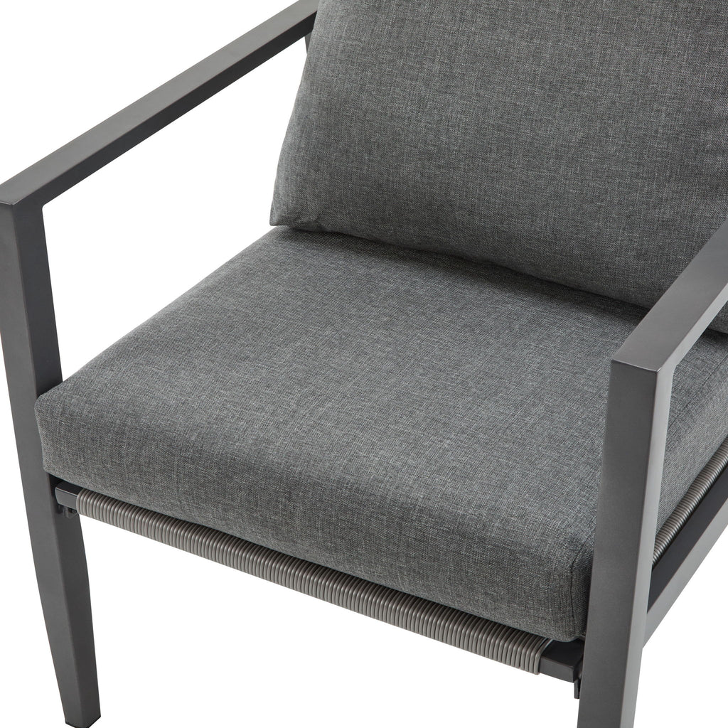 Modern Lounge Chair With Rope Accents And Cushions