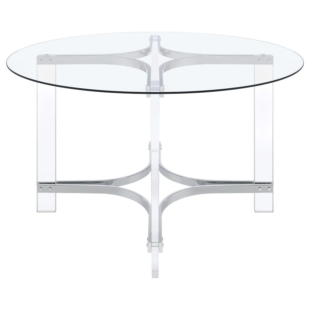 Uptown - 5 Piece Round Dining Set - Chrome