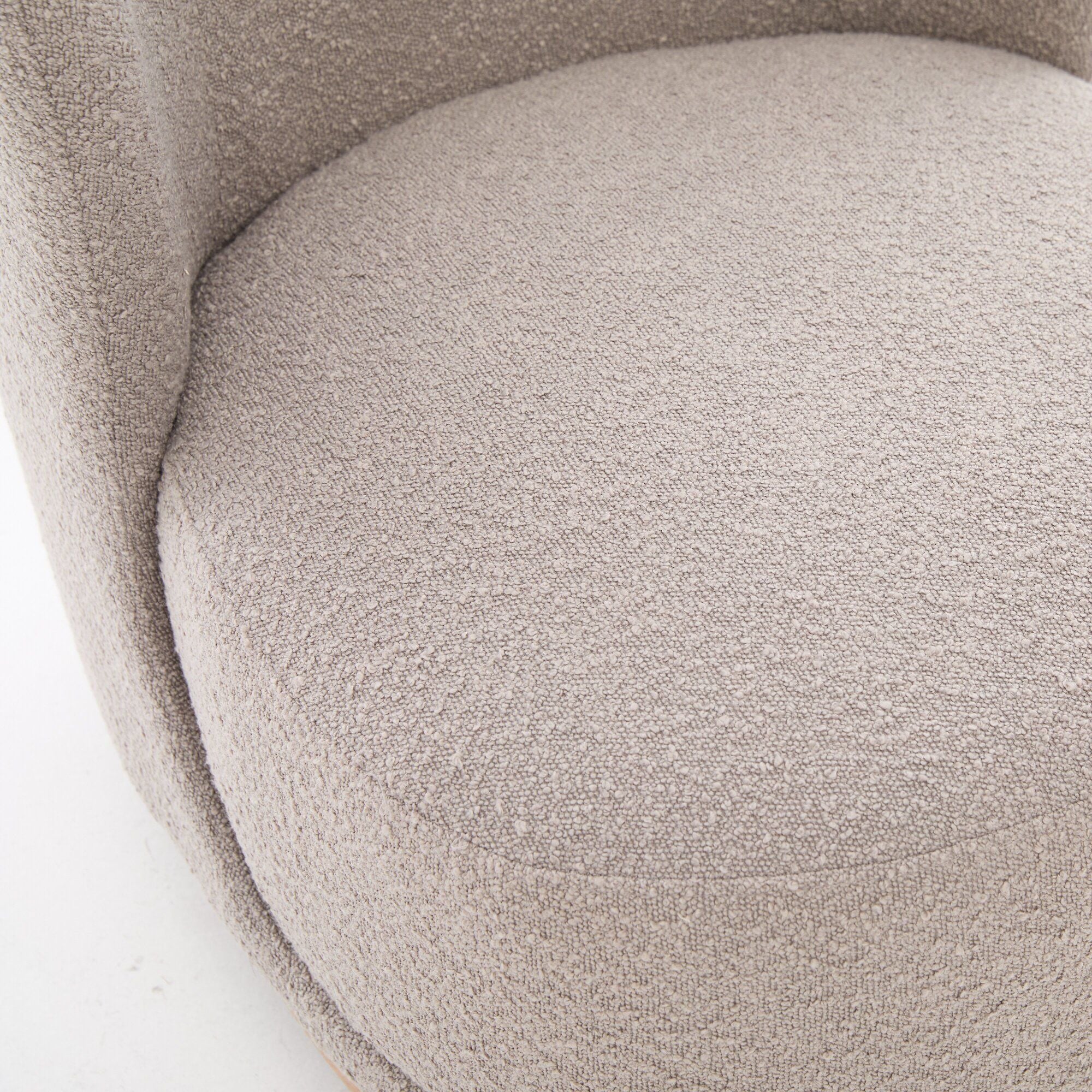 Curved Back Swivel Lounge Chair With Rotating Base For Home - Gray