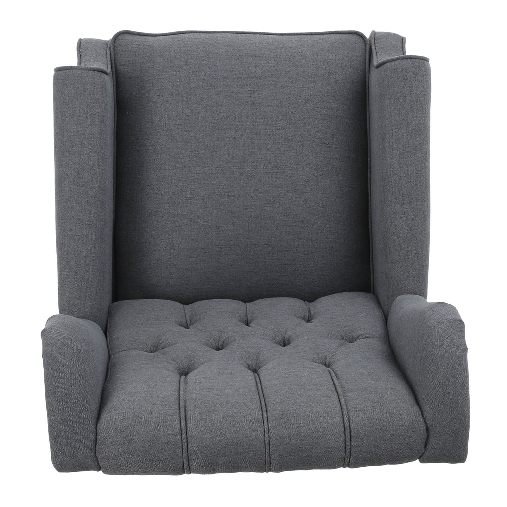 Armchair Recliner With Pushback Mechanism And Wingback Design