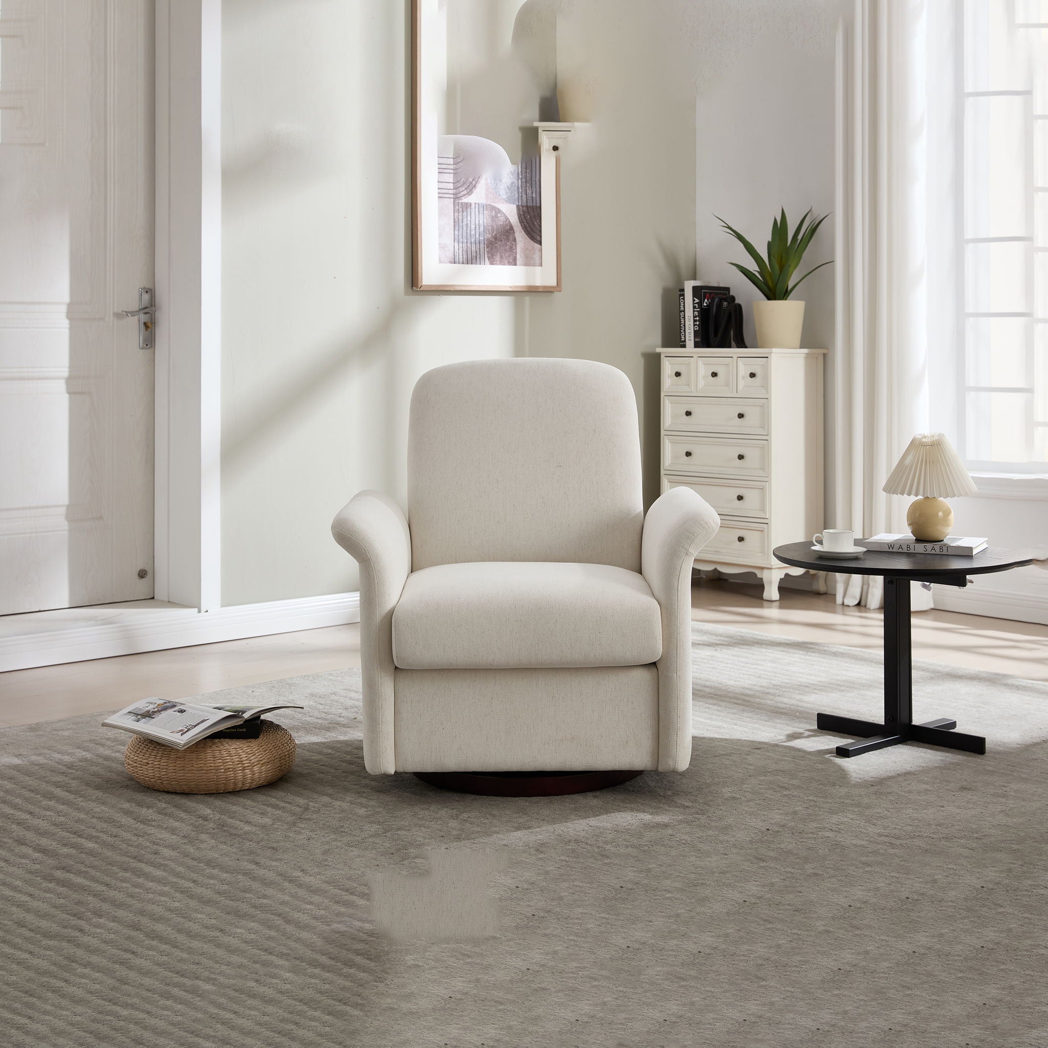 Modern Swivel Barrel Accent Chair With Base