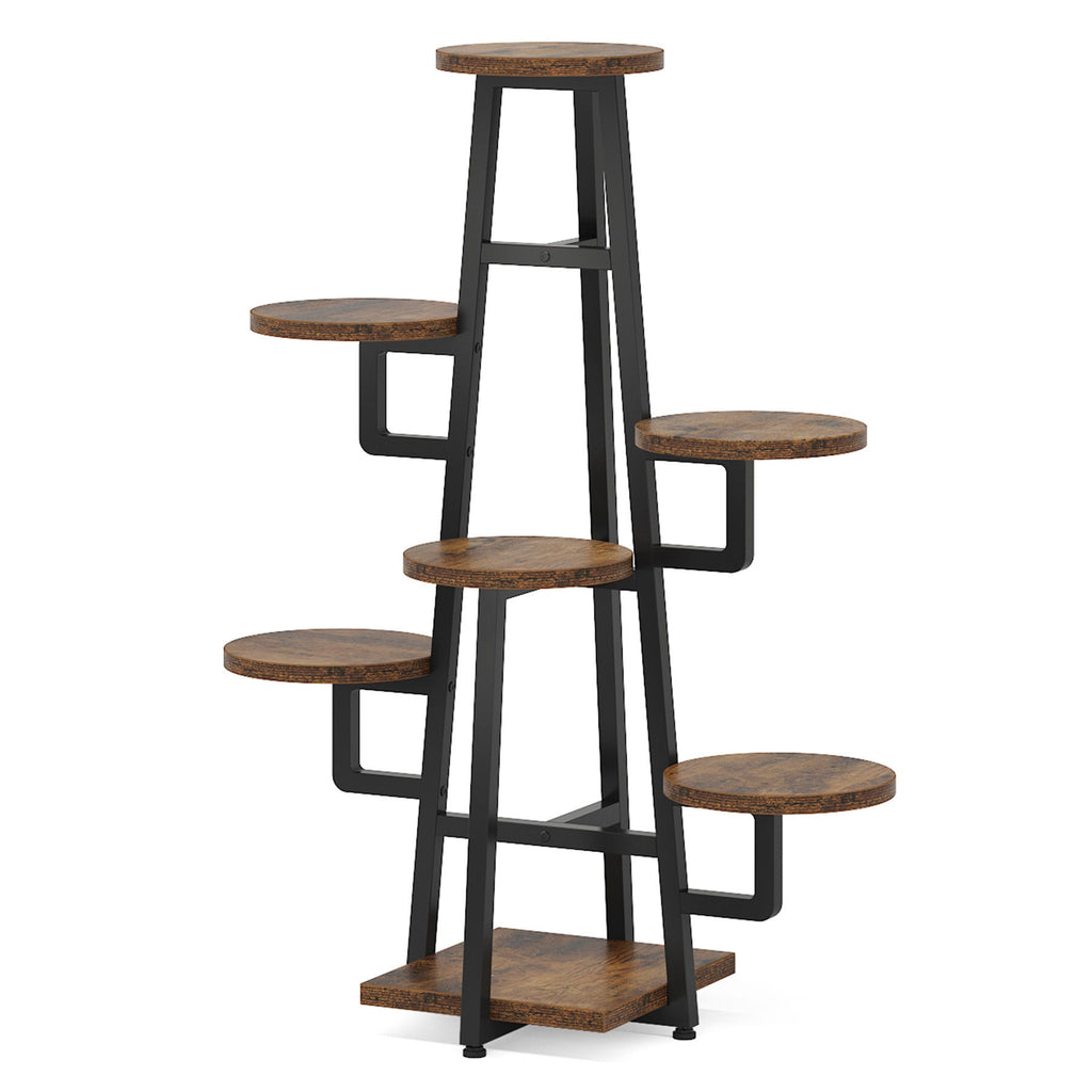 7 Tier Corner Plant Shelf With High Low Design For Living Room