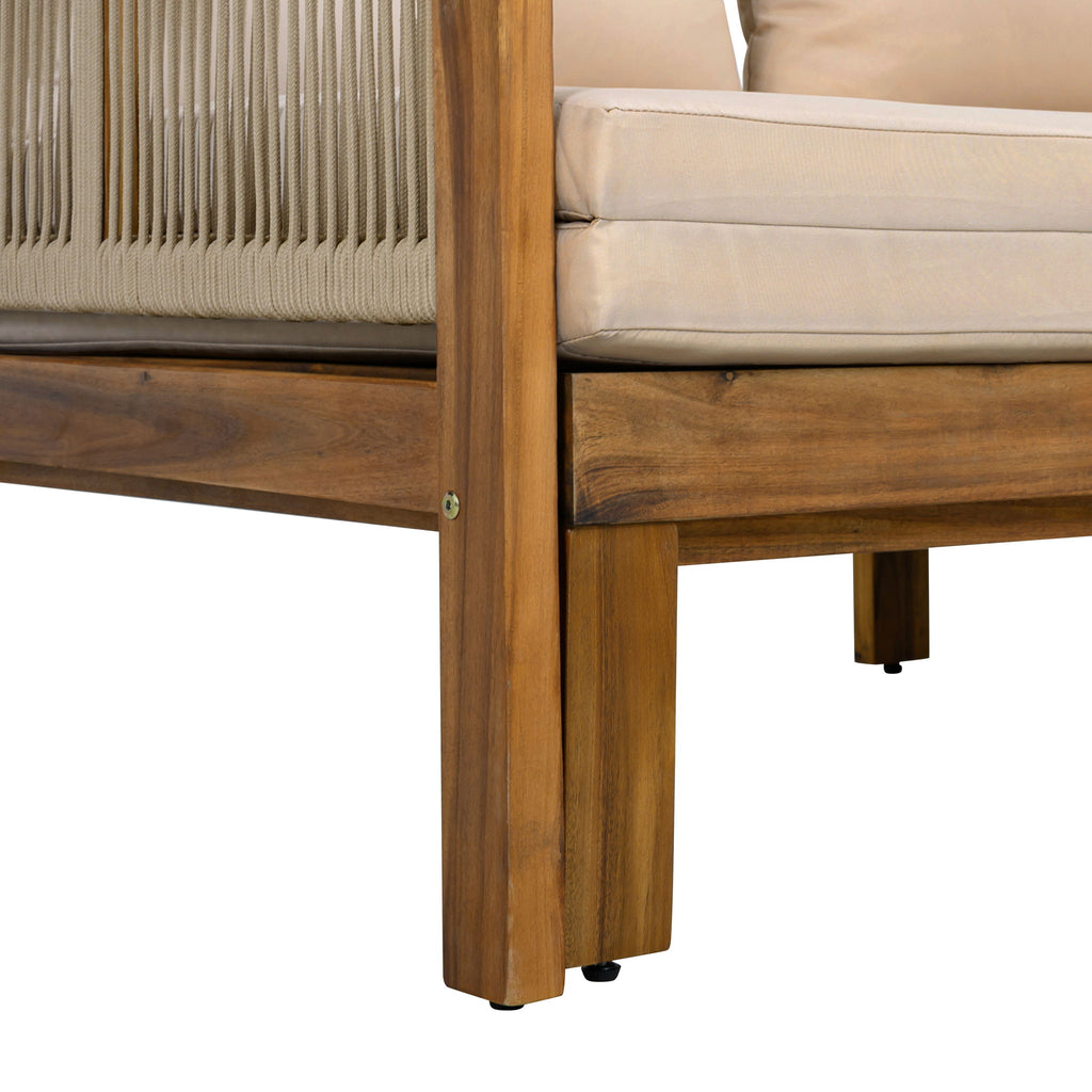 Outdoor Daybed, Patio Sofa Bed, 3 Seat Convertible Sunbed