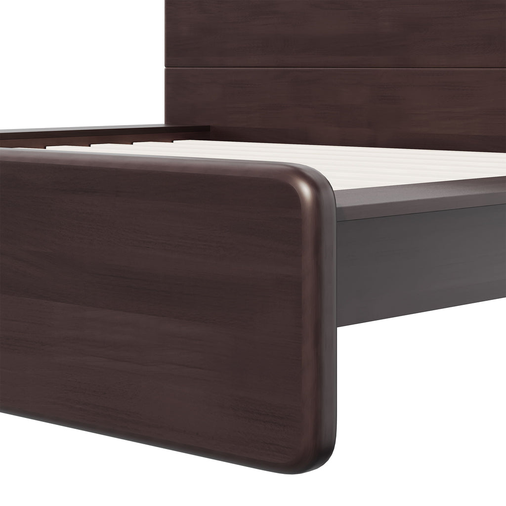 Platform Bed Frame With Rounded Headboard