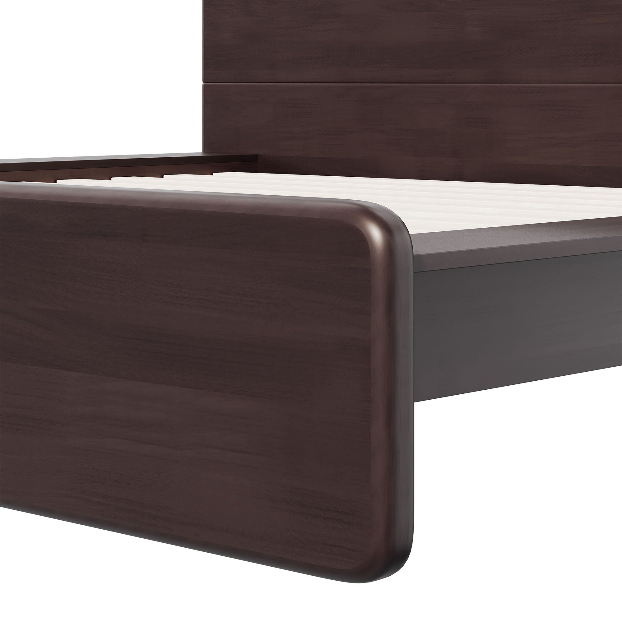 Platform Bed Frame With Rounded Headboard