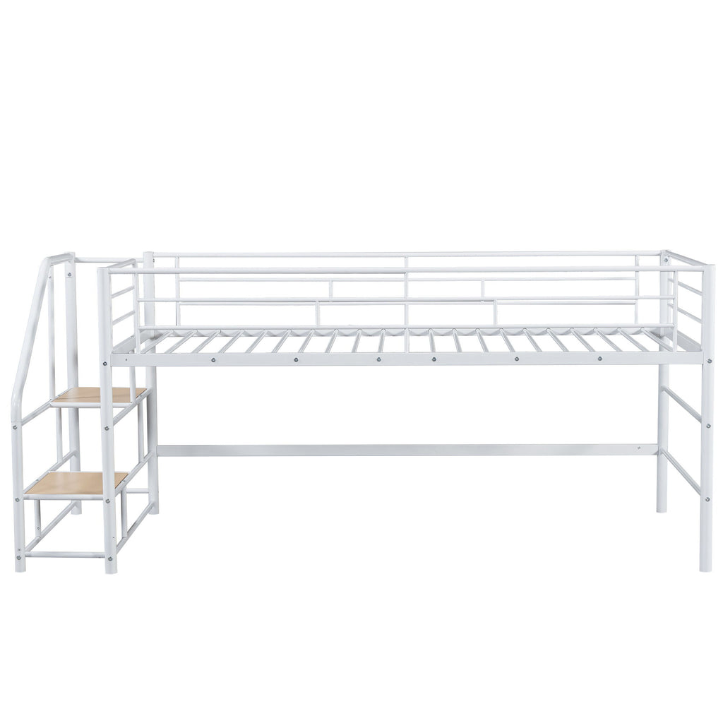 Loft Bed With Storage Stairs And Metal Frame
