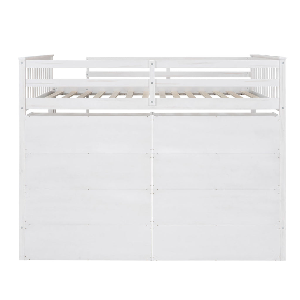 Loft Bed With 8 Open Storage Shelves And Built In Ladder