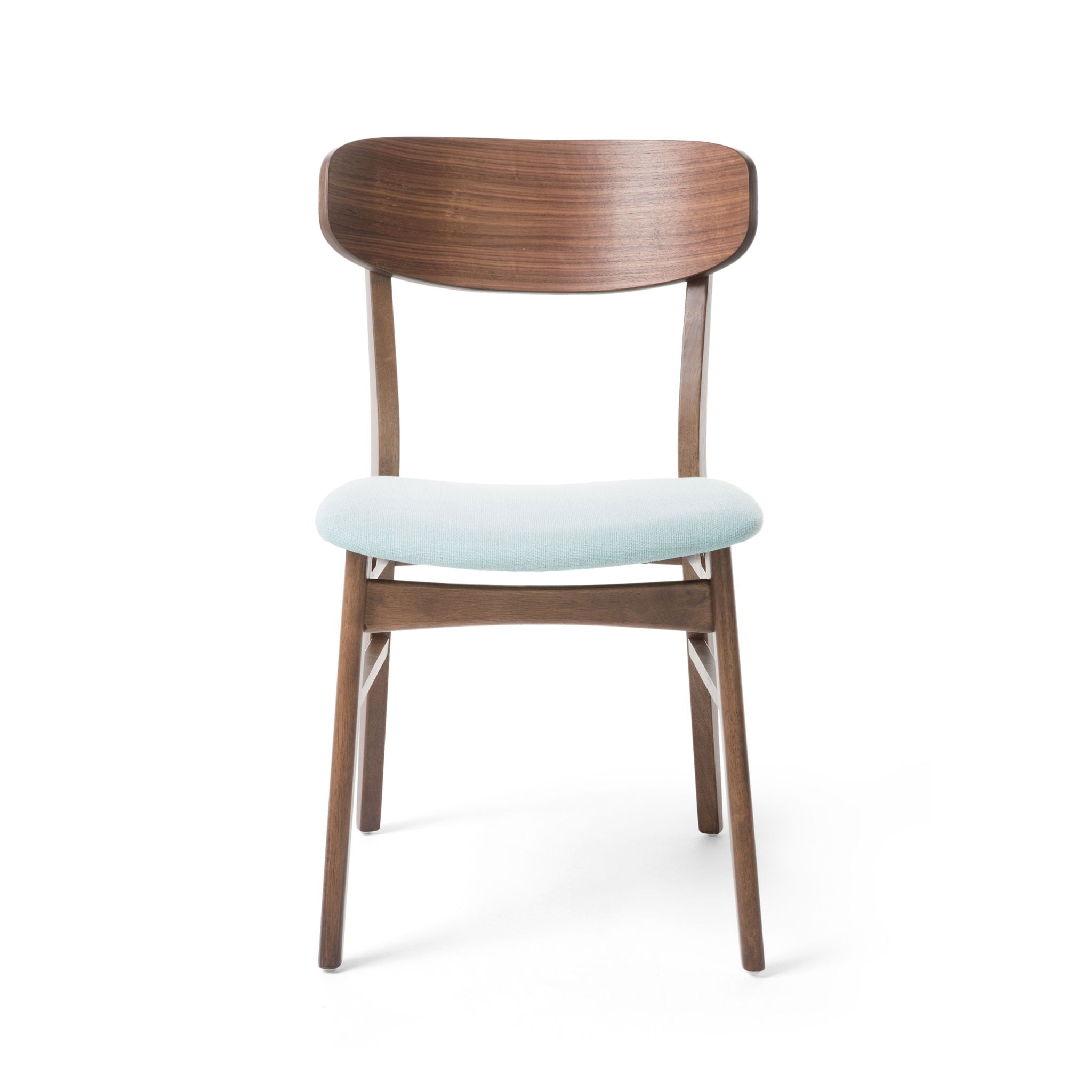 Elegant Fabric Dining Chair With Cushioned Seat And Wood Frame - Mint