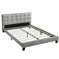 California King Size Tufted Headboard Platform Bedframe, Bedroom Furniture - Gray / Light Gray