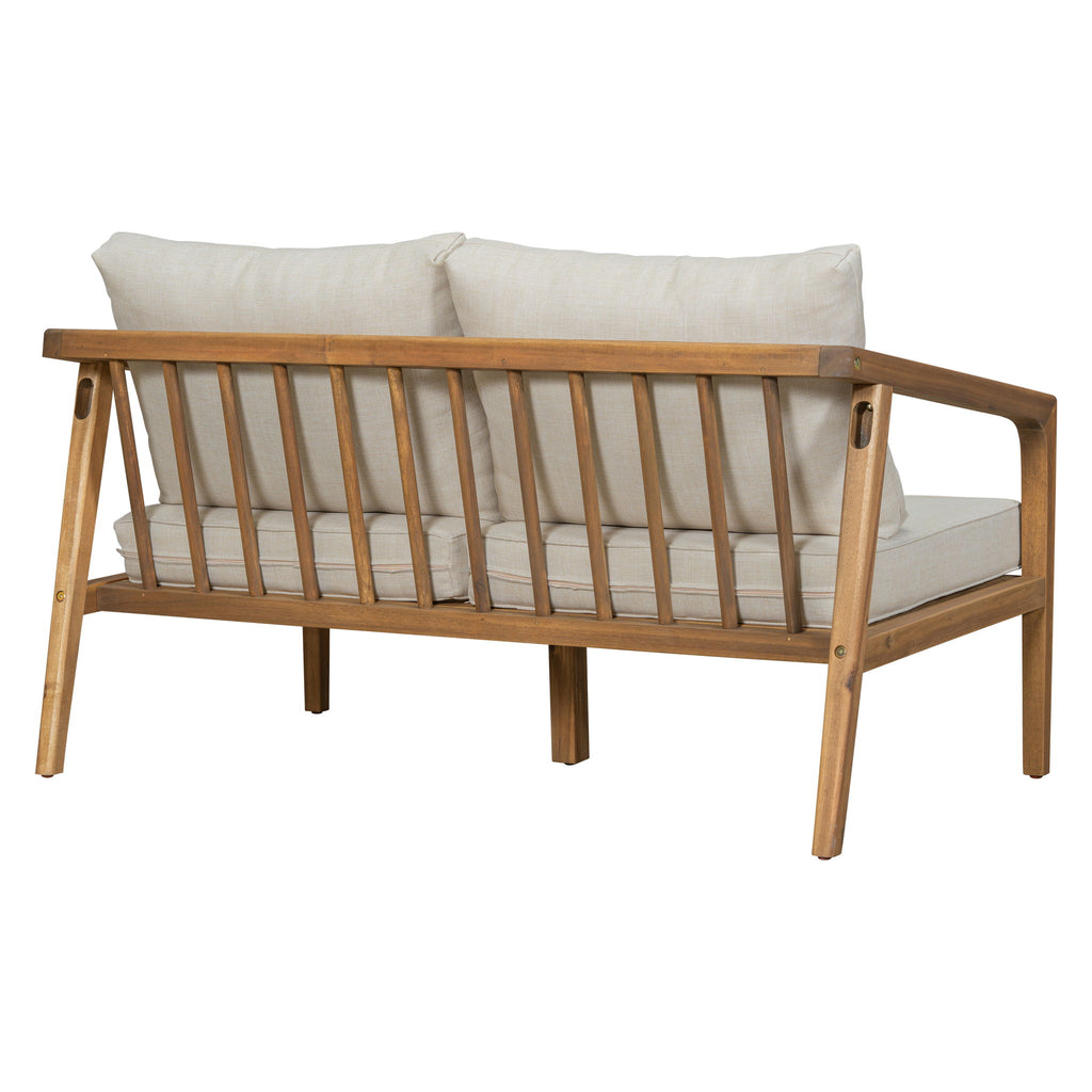 Westin - Outdoor Acacia Wood 4 Pieces Chat Set - Teak / Beige