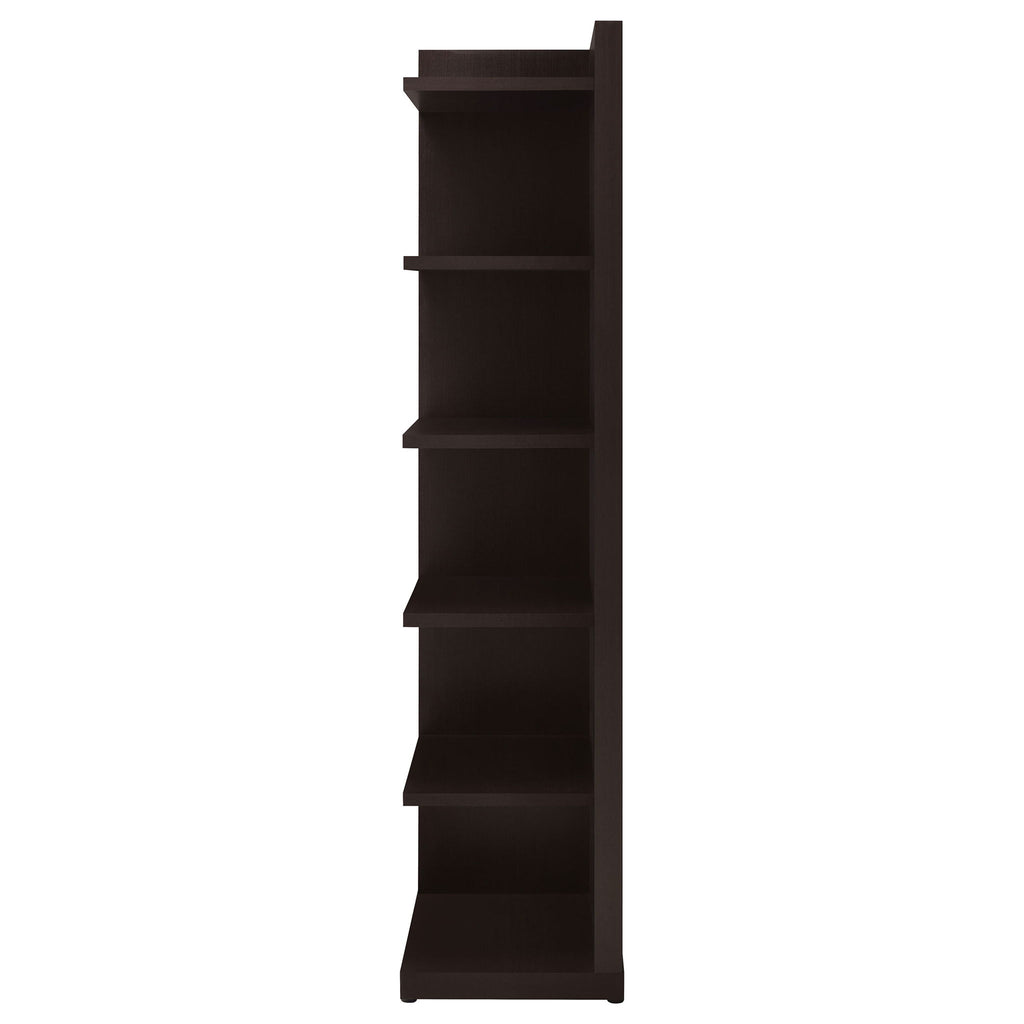 6 Tier Corner Bookcase - Cappuccino