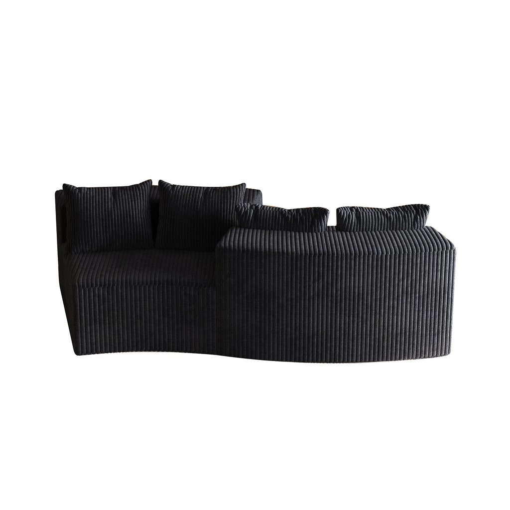 Curved Sectional Sofa With 4 Pillows, Modular Semi Circular Design