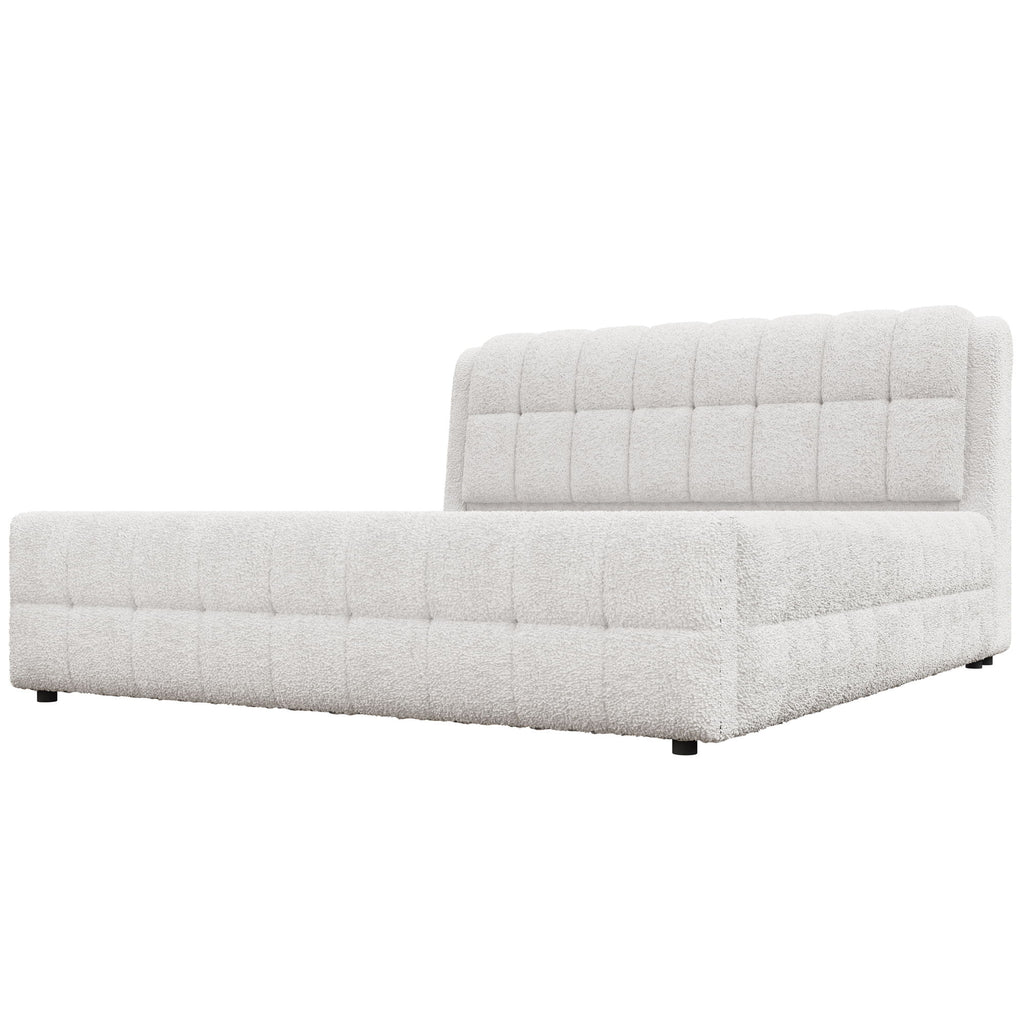 Upholstered Platform Bed With Stitching Details