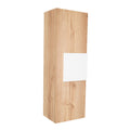 Medicine Single Door Cabinet, Three Shelves - Light Oak / White