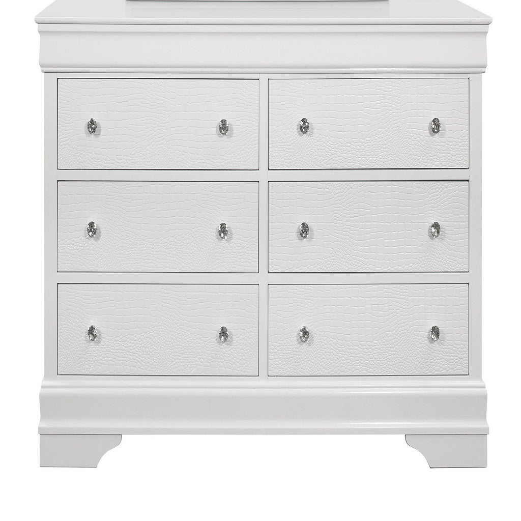 Shaker - 5 Pieces Bedroom Set With Crystal Inspired Tufted Headboard And LED Lighting