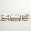 Outdoor Furniture With Coffee Table, Patio Conversation Set Deep Seating With Soft Cushion