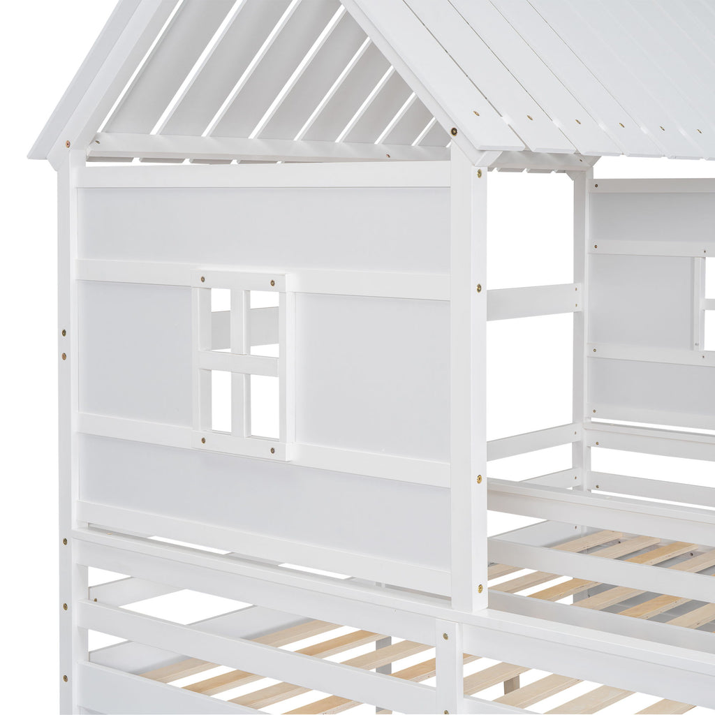 House Platform Beds With 2 Drawers, Side By Side Design