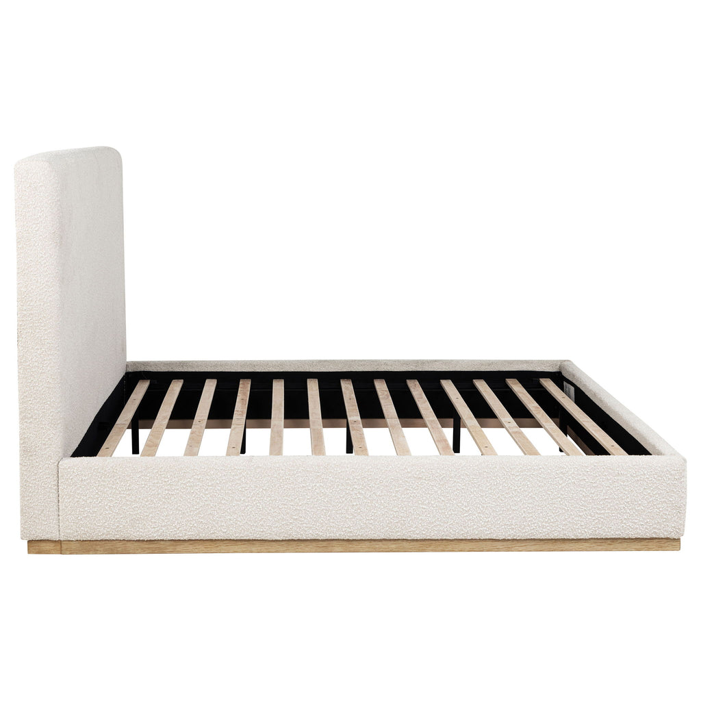 Talbot - Eastern King Platform Bed With Elevated Headboard - Cream