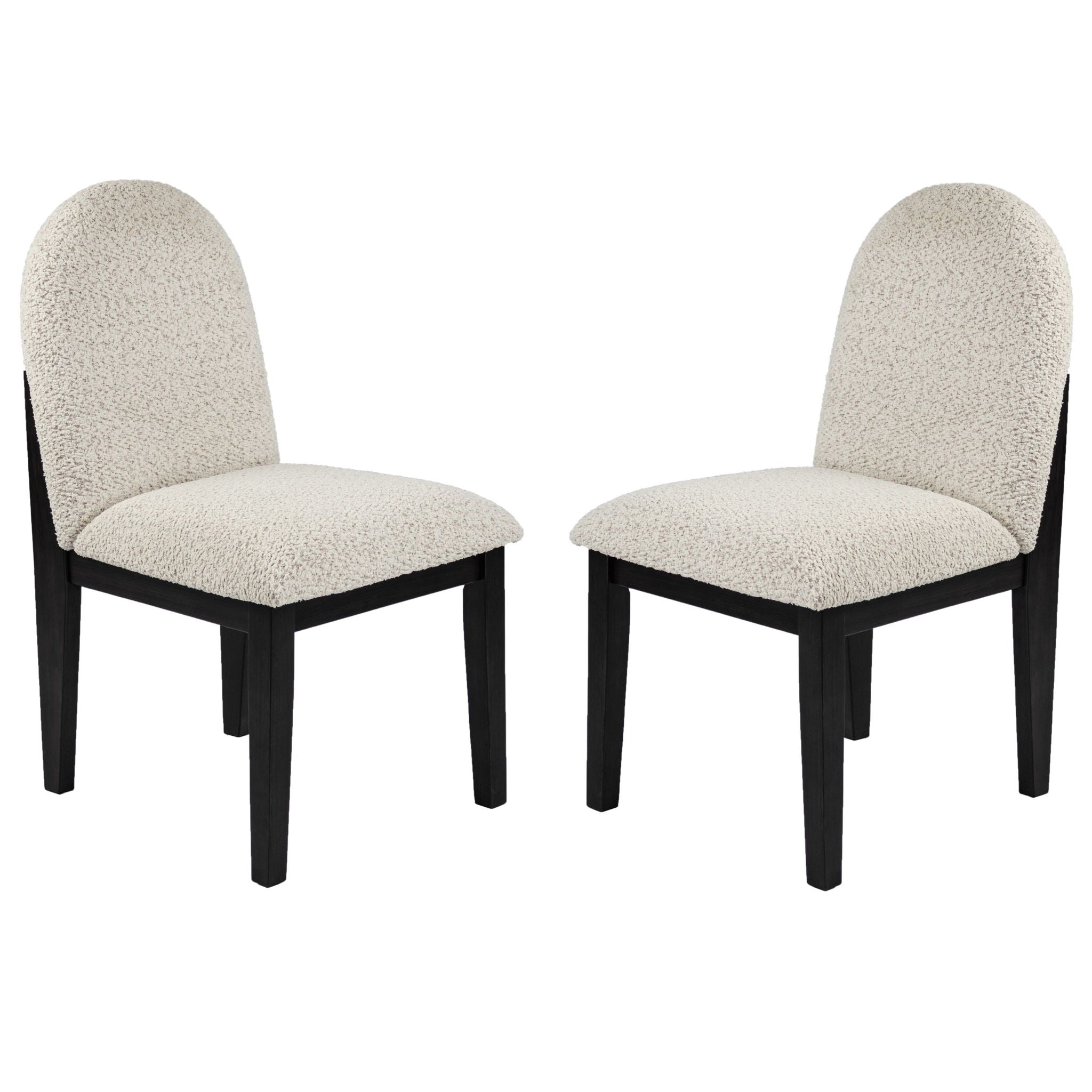 7 Piece Dining Set, Table And 6 Side Chairs, Table With Trestle Base - Black / Charcoal / White